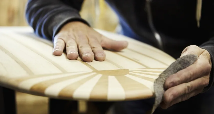 Close up of material quality handling